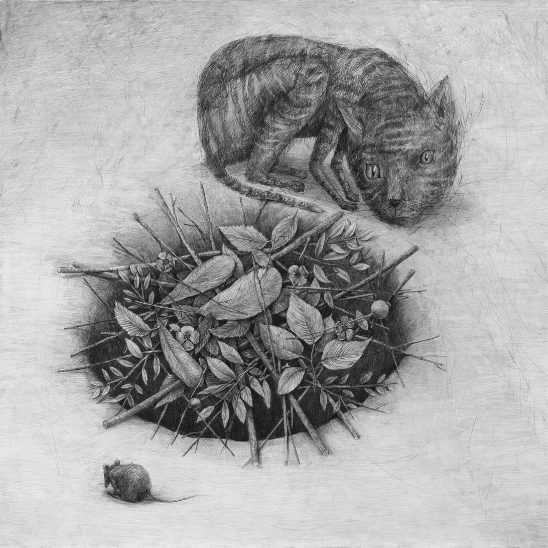Stefan Zsaitsits Drawing Zeichnung Katz Maus Cat Mouse