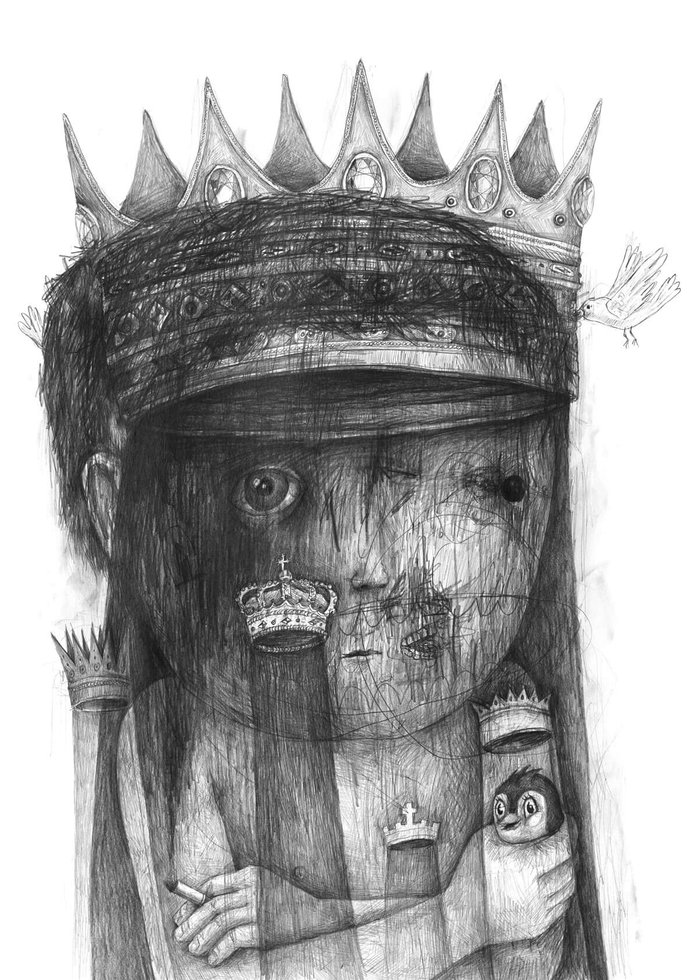 Stefan Zsaitsits Drawing Zeichnung König King