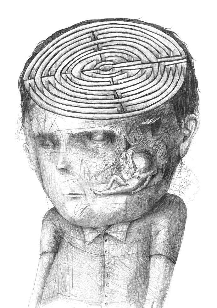 Stefan Zsaitsits Drawing Zeichnung Labyrinth Maze